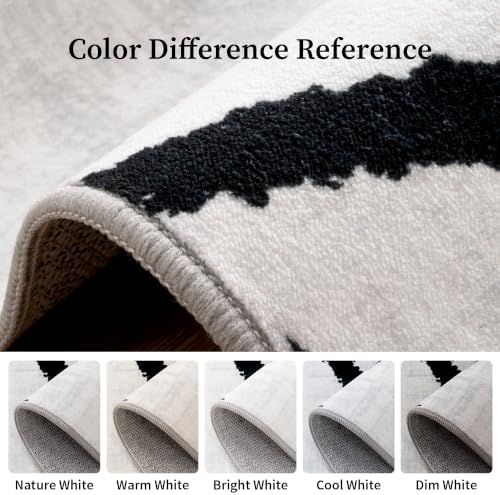 YIHOUSE 6x9 Washable Modern Abstract Black White Area Rug