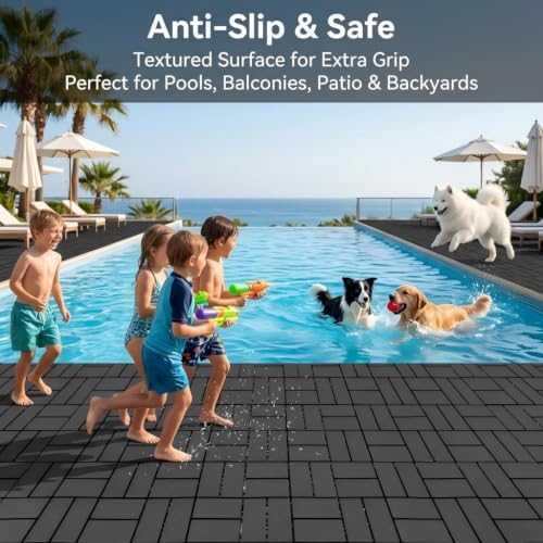 plastic interlocking deck tiles, 44 pack, 12" x, package contents