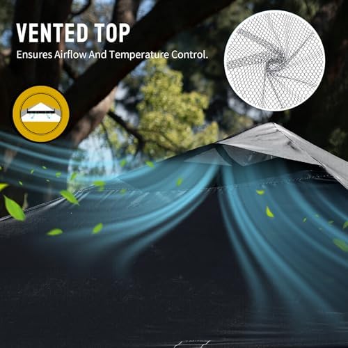CROWN SHADES 12x12 Pop Up Canopy Tent with One Push Setup, Black