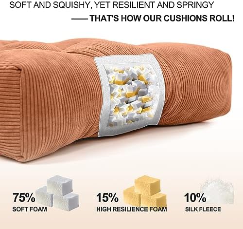 Lokex Rocking Chair Cushion, Tufted Indoor Rocking Chair Pads, 28x18/18x18