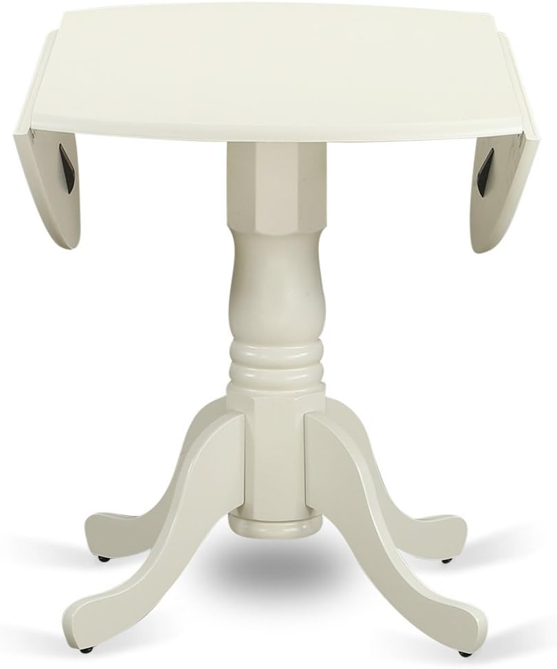 East West Furniture DLDR5-LWH-07 5 Piece Dining Set, Linen White Finish