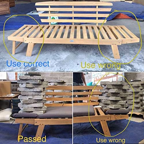Tangkula Convertible Acacia Wood Patio Couch Sofa Bed with Adjustable Armrest, Outdoor Daybed with Cushion & Pillows, Outside Folding Futon Sofa Couch Bench for Porch, Courtyard, Poolside & Garden