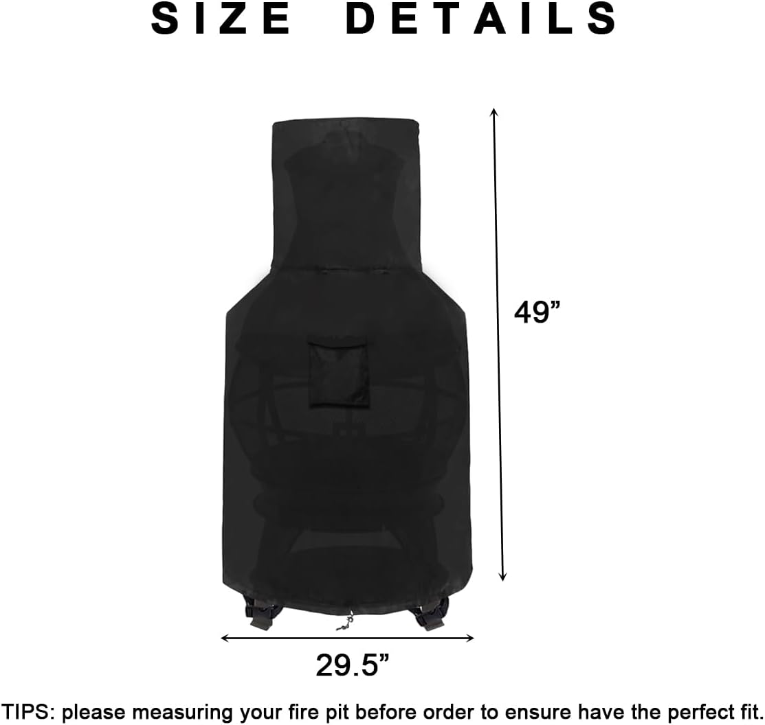 womaco chiminea cover waterproof patio chiminea fire pit, package contents