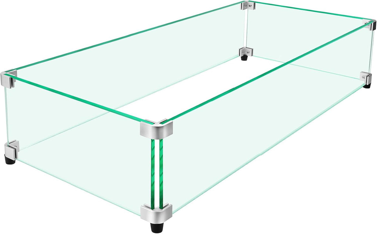 Fire Pit Wind Guard, 31.5" x 14.5" Fire Pit Wind Guard Rectangle