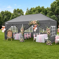 CROWN SHADES 10X20 Pop Up Canopy Tent with Sidewalls, Instant Setup, Gray