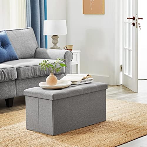 SONGMICS Ottoman Storage Bench, 21 Gal. Folding Chest, Holds 660 lb
