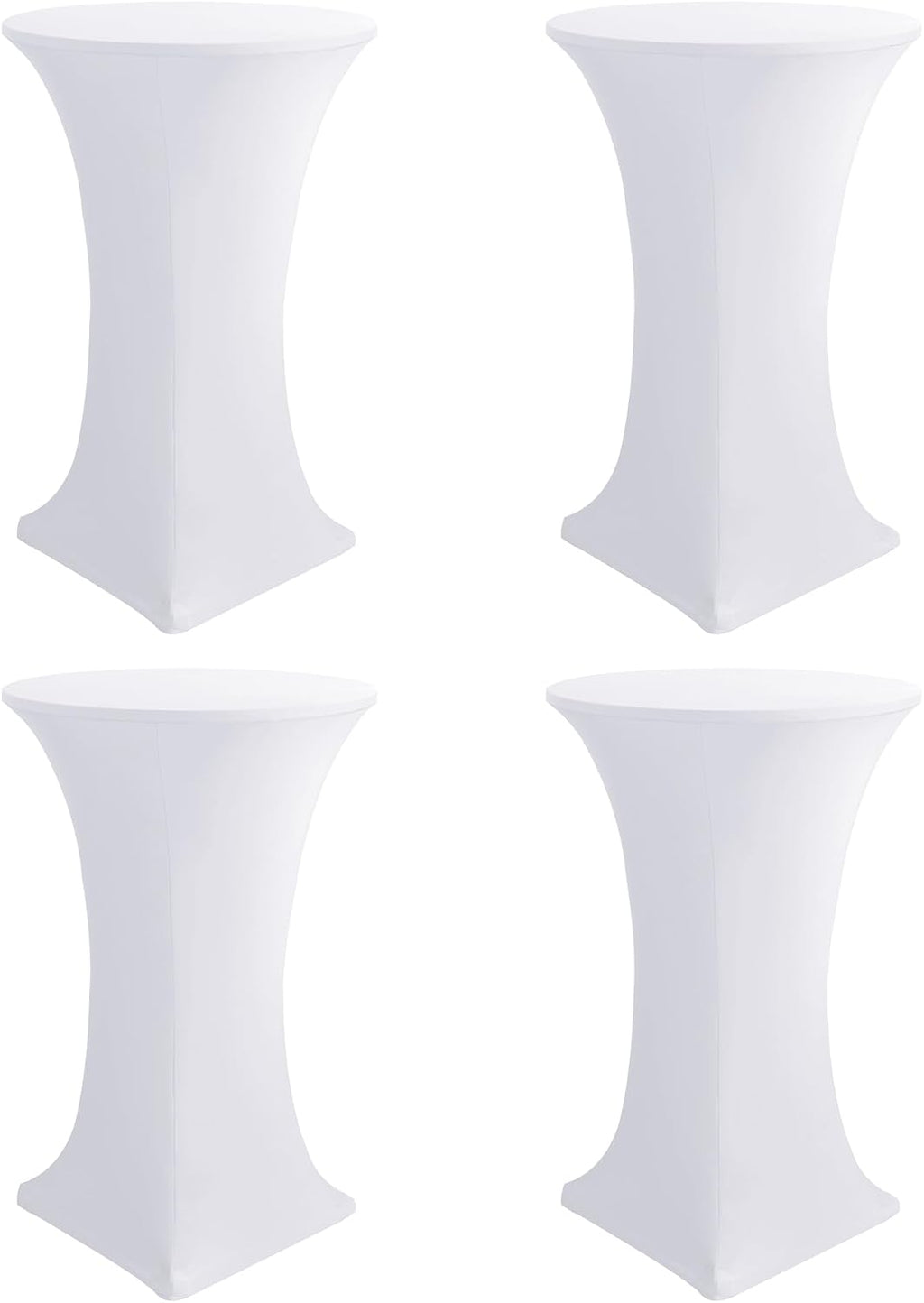 Cocktail Table Covers-White Spandex Round High Top Table Cloths Party