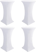 Cocktail Table Covers-White Spandex Round High Top Table Cloths Party