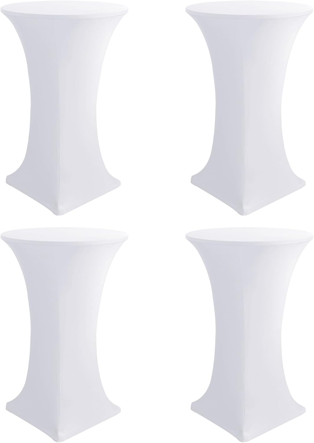 Cocktail Table Covers-White Spandex Round High Top Table Cloths Party