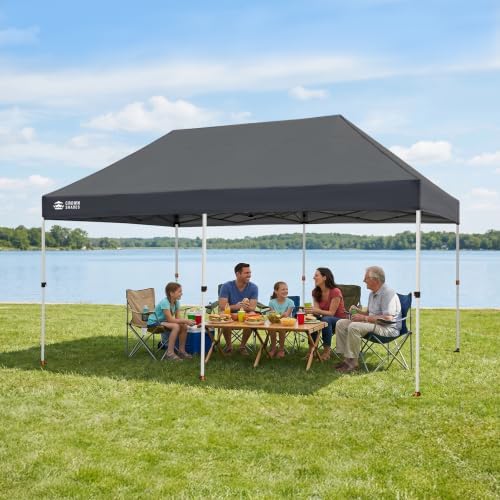 CROWN SHADES 10x15 Pop Up Canopy Outdoor Tent, Event Shelter, Gray