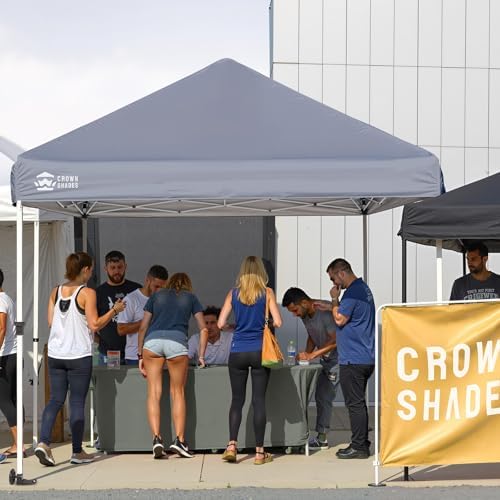CROWN SHADES Commercial 8x8 Pop Up Canopy,Canopy Tent,Gray
