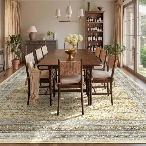 Lessymo 8x10 Washable Area Rugs for Living Room Bedroom,Beige Soft Non-Slip