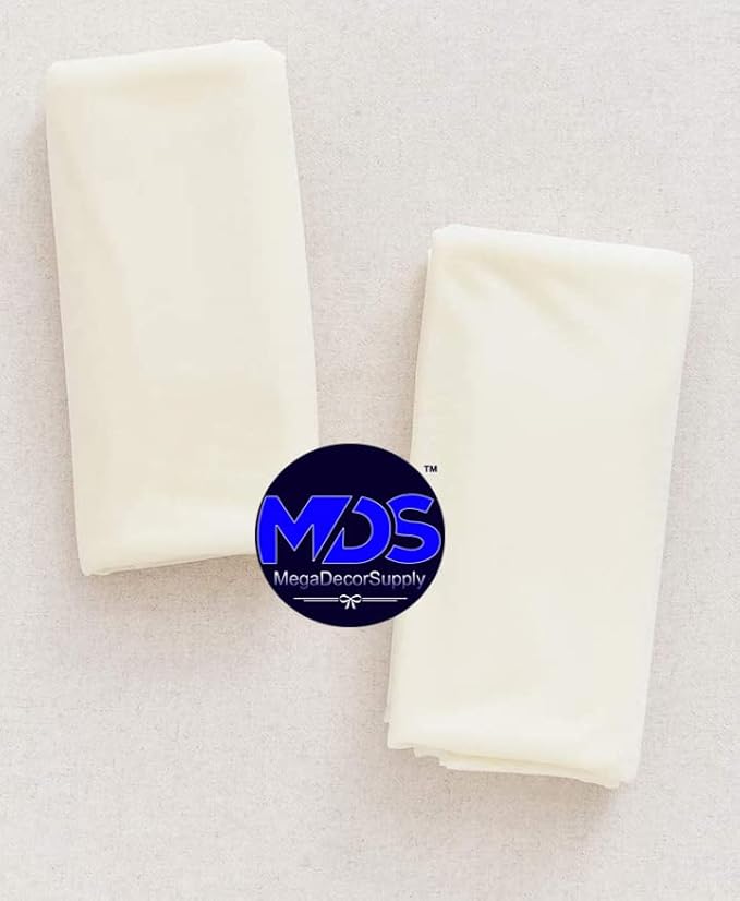 MDS Halloween Chiffon Draping Fabric - 2 Panel, 30" Wide x 30ft Long - Sheer Spooky Arbor & Canopy Drapery for Haunted House Backdrops, Party Ceilings, DIY Costumes & Themed Events - Ivory (Pack of 2)