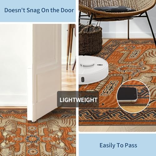 GarveeHome Tiger Print 2.5'x8' Washable Non Slip Runner Boho Hallway Rugs
