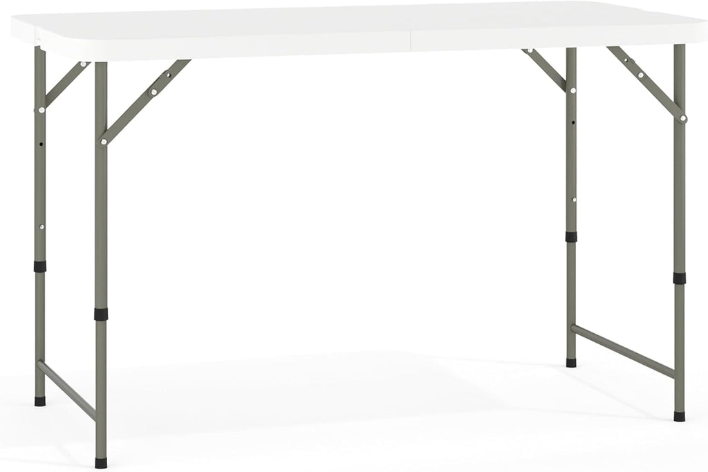 Flash Furniture 4-Foot Bi-Fold Granite White Plastic Folding Table