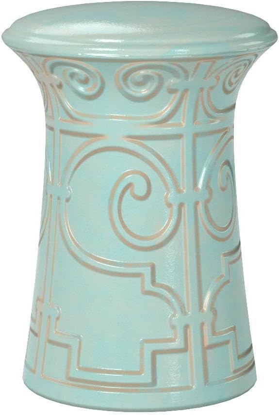 Safavieh Imperial Ceramic Decorative Garden Stool, Light Aqua