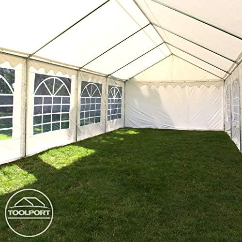 TOOLPORT 16x26 ft PVC 700 Party Tent, Outdoor Canopy, White