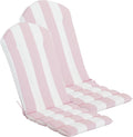 COZYVIDA 50"x20" Adirondack Chair Cushions Set of 2,Outdoor Rocking Chair Cushions high Back,Water-Resistant,UV-Resistant 1000+ Hrs, with Adjustable Straps,Pink White Stripe