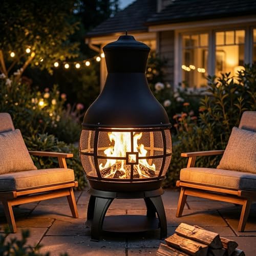 BALI OUTDOORS Chiminea Outdoor Fireplace