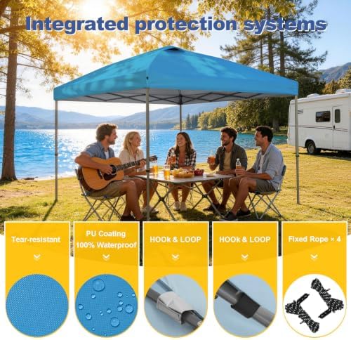 Explore Land 10x10ft Canopy Replacement Top for Straight Leg Frame, Blue