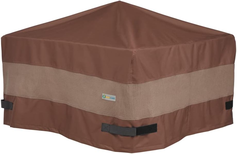 DUCKCOVERS Ultimate Waterproof 32 Inch Square Fire Pit Cover, Patio Furniture Covers
