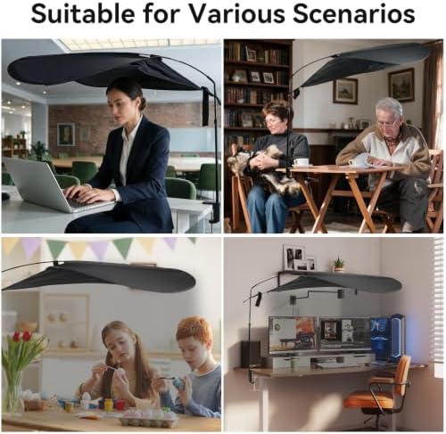 61" Office Cubicle Desk Shade, Adjustable Light Block Privacy Canopy Leaf Cover Shades for Overhead Shield Cubical Accessories