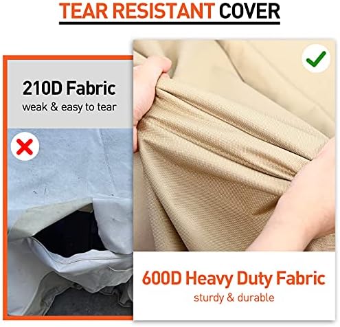 Arcedo Waterproof Patio Bistro Cover, 80"L x 32"W x 30"H, Beige & Brown