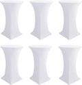 Cocktail Table Covers-White Spandex Round High Top Table Cloths Party