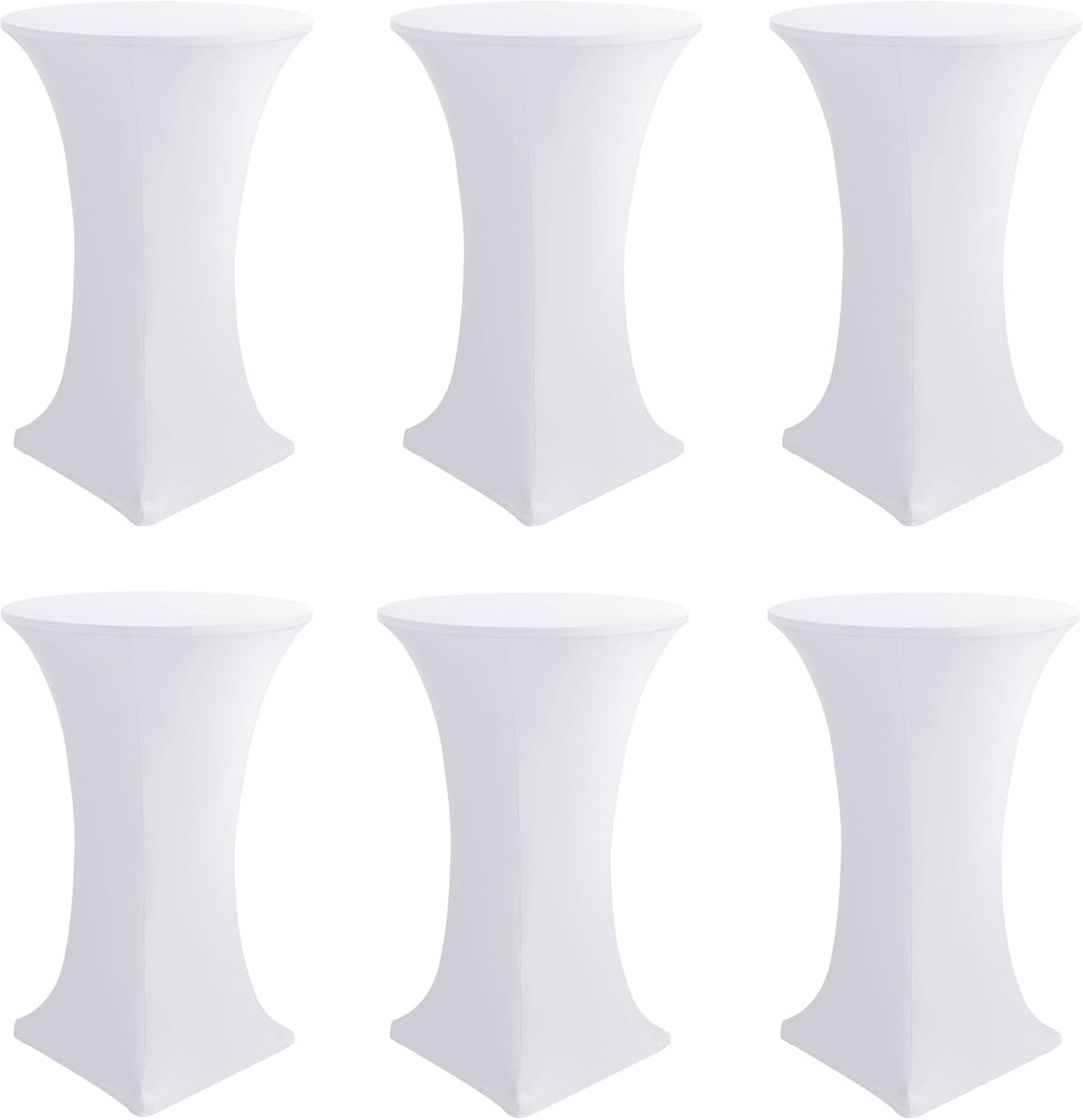 Cocktail Table Covers-White Spandex Round High Top Table Cloths Party