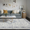 Rugxara 5X7 Washable Area Rug for Living Room, Bedroom,Blue Quartz