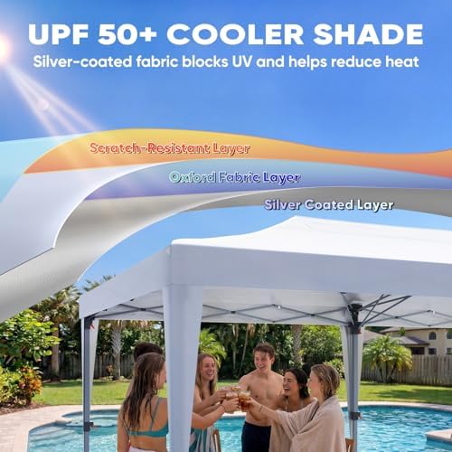 Quictent 10x20FT Pop Up Canopy Tent Without Sidewalls