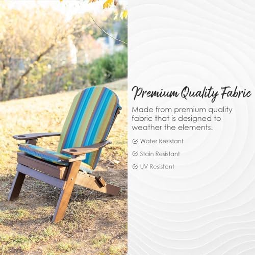 RSH DECOR: Tufted Adirondack Chair Cushion | 42.5” x 21” | All-Weather Spun Fabric | Water and Fade-Resistant | Outdoor Cushion for Patio Furniture | Gregoire Fresco