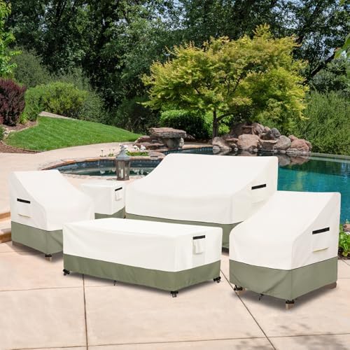 Patio Adirondack Chair Cover 32 W x 35 D x 36 H inches,600D Heavy Duty Waterproof Outdoor Chair Covers,Patio Furniture Covers for Adirondack Chair,Beige
