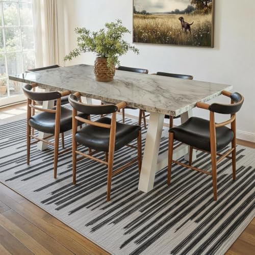 GarveeHome 5x7 Non Slip Striped Area Rug for Living Room Bedroom Classroom