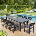 Pellebant Aluminum Outdoor Dining Table for 8-10 Person
