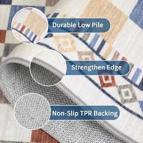 GarveeHome 9x12 Area Rug for Living Room Machine Washable Non-Slip Low Pile