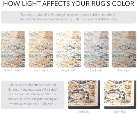 SAFAVIEH Madison Collection Runner Rug - 2'3" x 20', Cream & Multi, Boho Chic Distressed Design, Non-Shedding & Easy Care, Ideal for High Traffic Areas in Living Room, Bedroom (MAD611B)