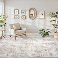 5x7 Area Rugs for Living Room Large Washable Abstract Rug Beige Grey