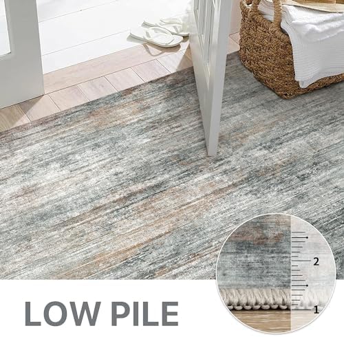 BEIMO 8x10 Area Rugs for Bedroom, Grey Brown Washable Abstract Rug