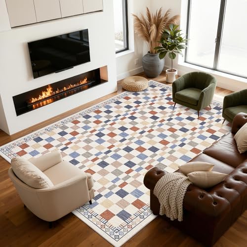 GarveeHome 9x12 Area Rug for Living Room Machine Washable Non-Slip Low Pile