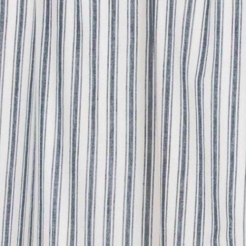 VHC Brands Sawyer Mill Blue Window Tier Set Country Kitchen Curtains Farmhouse Cafe Style Striped Pattern 24x36