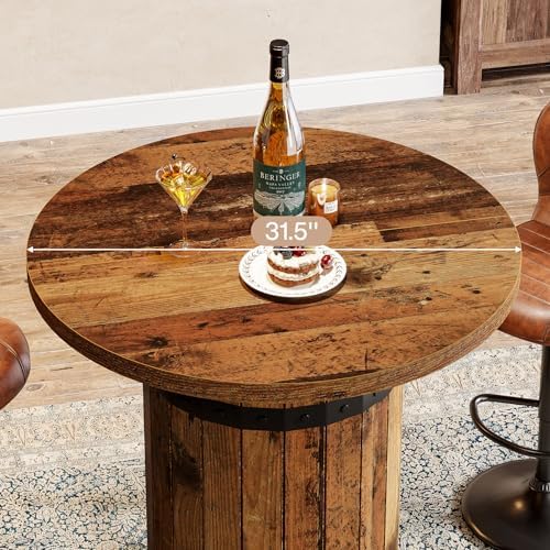 Tribesigns Round Bar Table, 39.4-Inch Bar Height, Bistro Pub Table