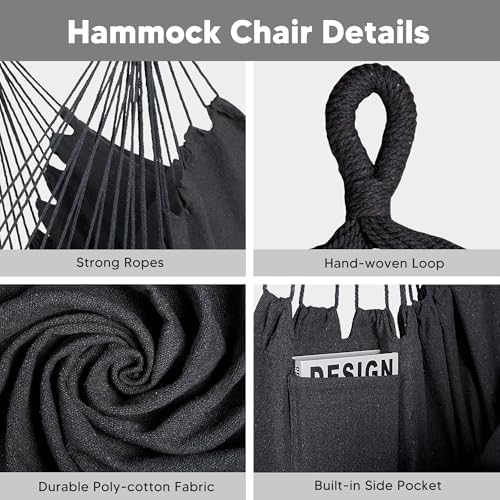 SUNCREAT 2-in-1 Convertible Backyard Fabric Hammock with Stand, Gray
