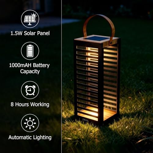 EcoGreen Solar Floor Lamp, Solar Lanterns Outdoor Waterproof for Yard
