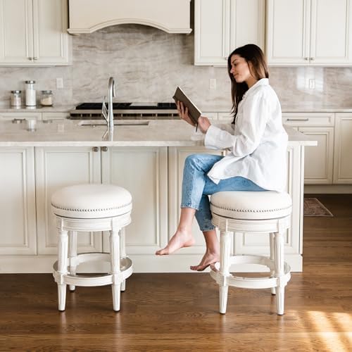 Maven Lane Pullman Backless Counter Stool, White Oak, 26"