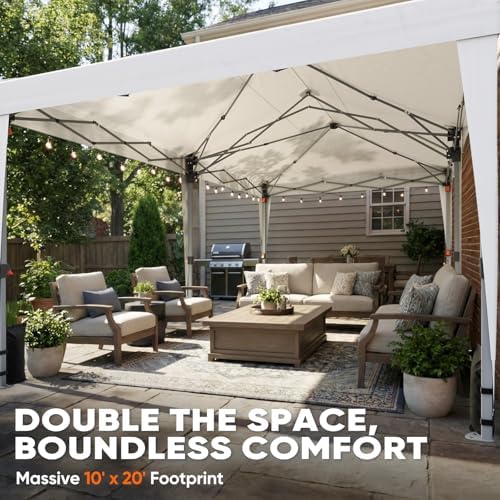 Quictent 10x20FT Pop Up Canopy Tent Without Sidewalls