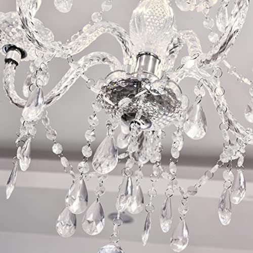 PAPAYA Plug-in 5 Light Crystal Hanging Pendant Lights Acrylic Chandelier