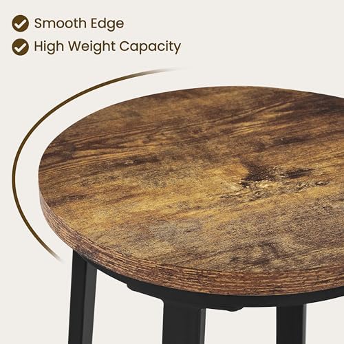 Yaheetech 29.5" Bar Stools Set of 2, Industrial Metal Legs, Rustic Brown