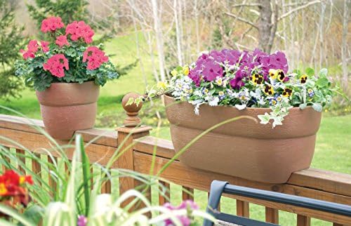 Bloomers Rail Picker Self-Watering Railing Planter Grow Box – 24" Weatherproof Resin Planter – Fits 1.25"–3.875" Wood & Metal Railings – White