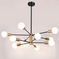 Sheetea 10-Light Chandelier, Dining Room Light Fixture Black and Gold